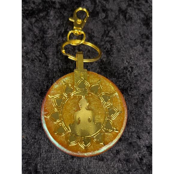 Pink Orgonite Keychain with Buddha - Picture 3 of 5